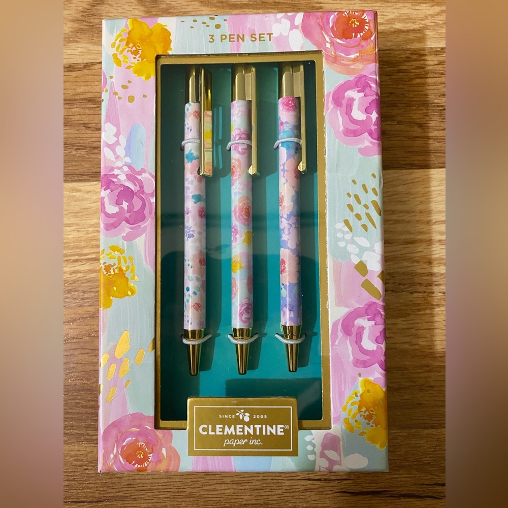 Clementine Floral Ballpoint Pens Set